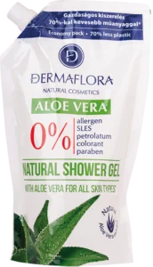 Dermaflora Aloe Vera Natural Shower Gel Pouch 500ml refill